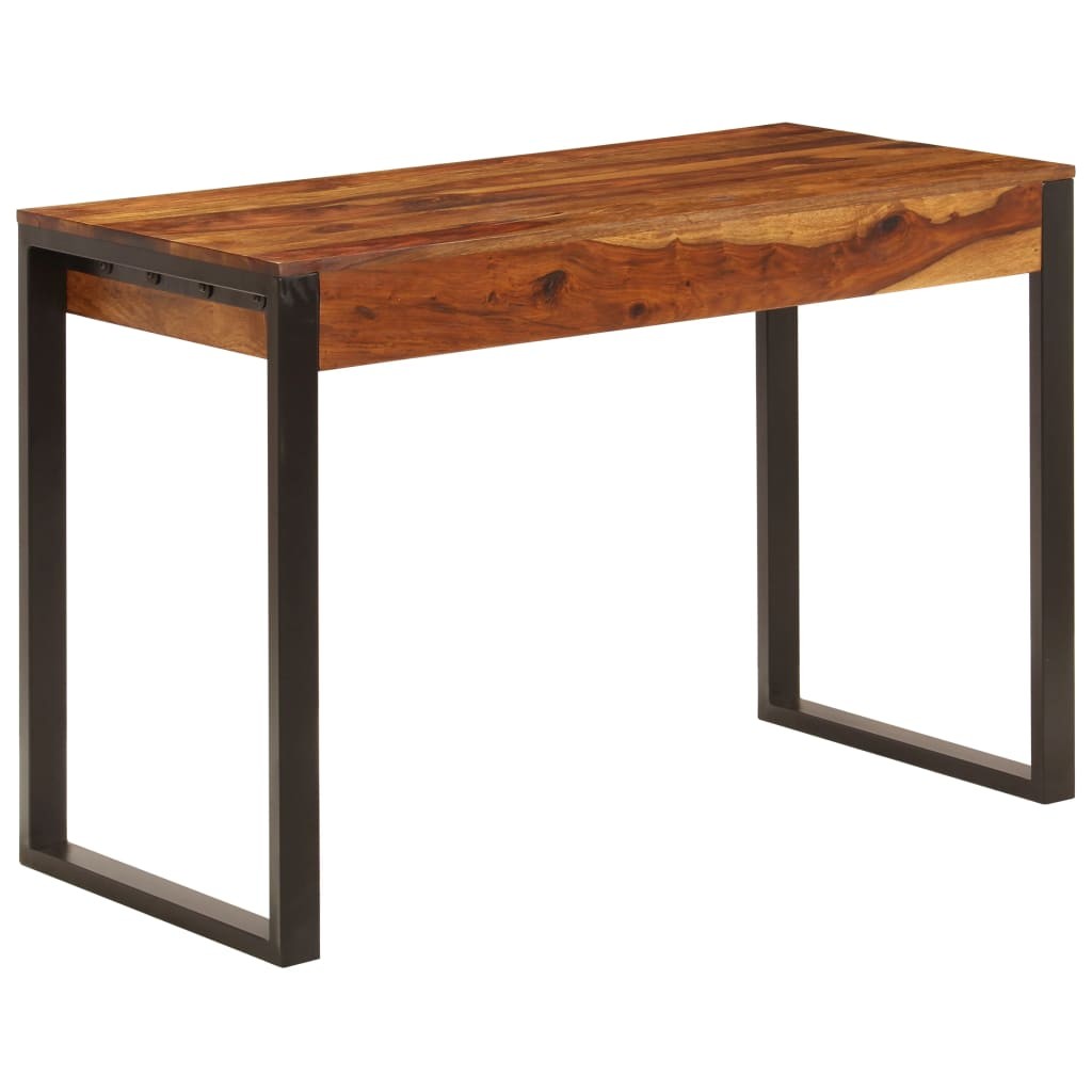 Desk 110x55x78 cm Solid Sheesham Wood and Steel